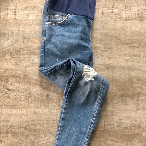 Topshop Maternity Moto Jamie Distressed Skinny Jeans - Picture 2 of 5